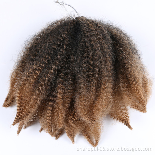 Kinky Marley Hair 8inch short Synthetic crochet hair style yaki crochet braid